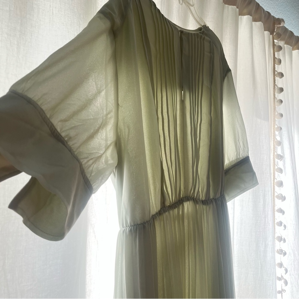 Gorgeous Sage-Green Pleated Dress